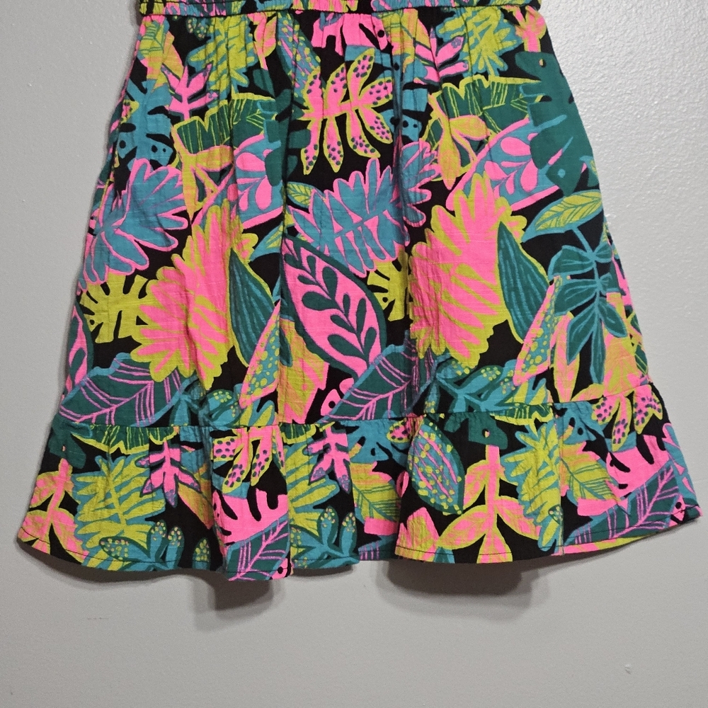 Cat and Jack Girl's  Sleeveless Tropical Print Dress - Picture 4 of 14